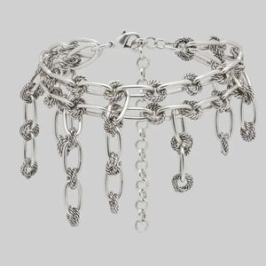 Chic Silver Chain Bracelet with Dangling Links
